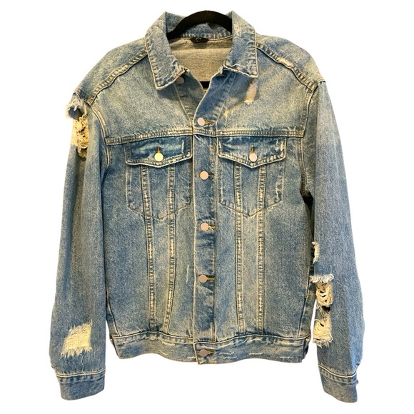 MM & Co Jackets & Blazers - MM & Co. Deconstructed Denim Jacket Size Small